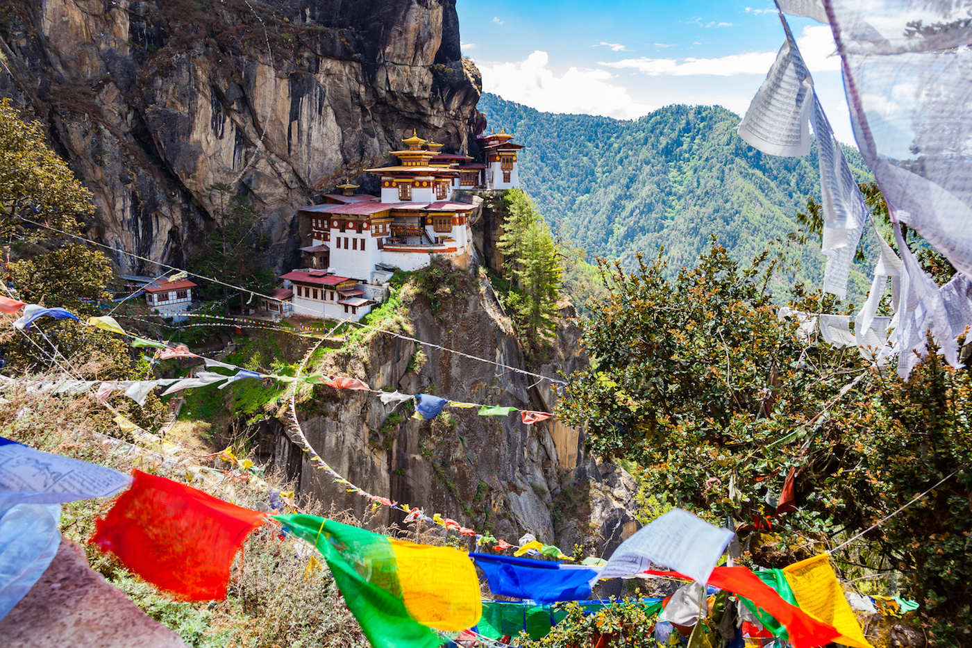 View of Taktshang Monastery on the mountain in Paro, Bhutan